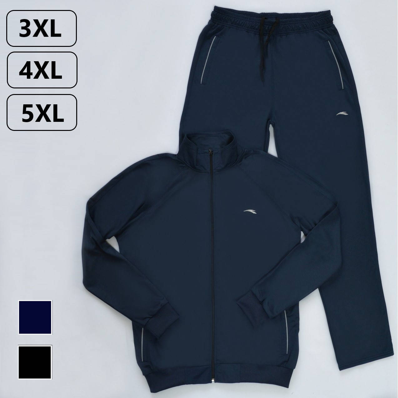 

Большие размеры: 54/56. Мужской спортивный костюм ST-BRAND / Трикотаж лакост - темно синий