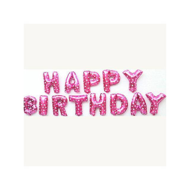 

Шары фольгированные надпись "Happy Birthday" РОЗОВАЯ 16 дюймов ( 40 см ), Розовый
