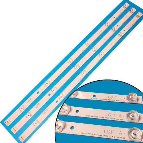 

3x LED планка лампа подсветки ЖК 32 590мм LG Innotek DRT 3.0 32