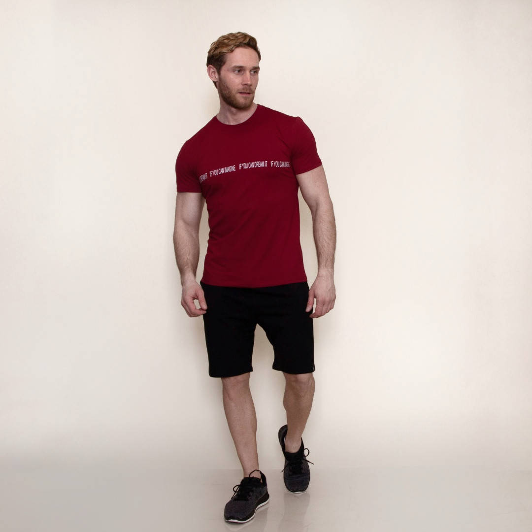 

Мужской комплект (футболка и шорты) Teamv Classic Summer Бордо с черным S, Бордовый