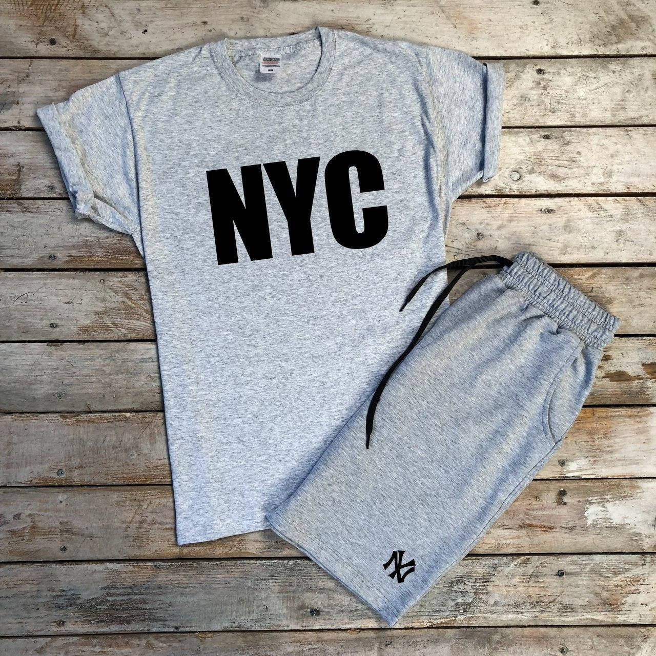 

Чоловіча футболка сіра принт NYC, S,M,L,XL / мужская серая футболка з принтом
