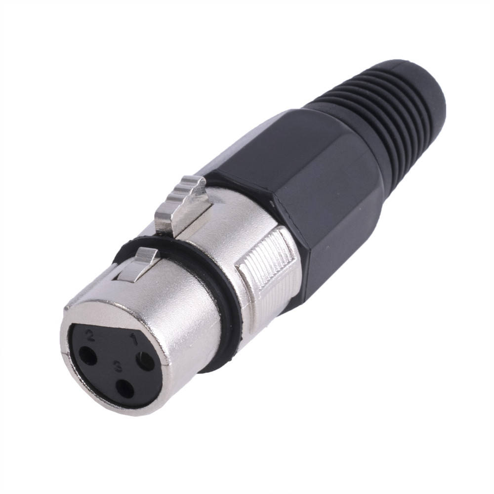 

Штекер "мама" XLR 3P, на кабель, черный (AL1205-Bochen) Bochen