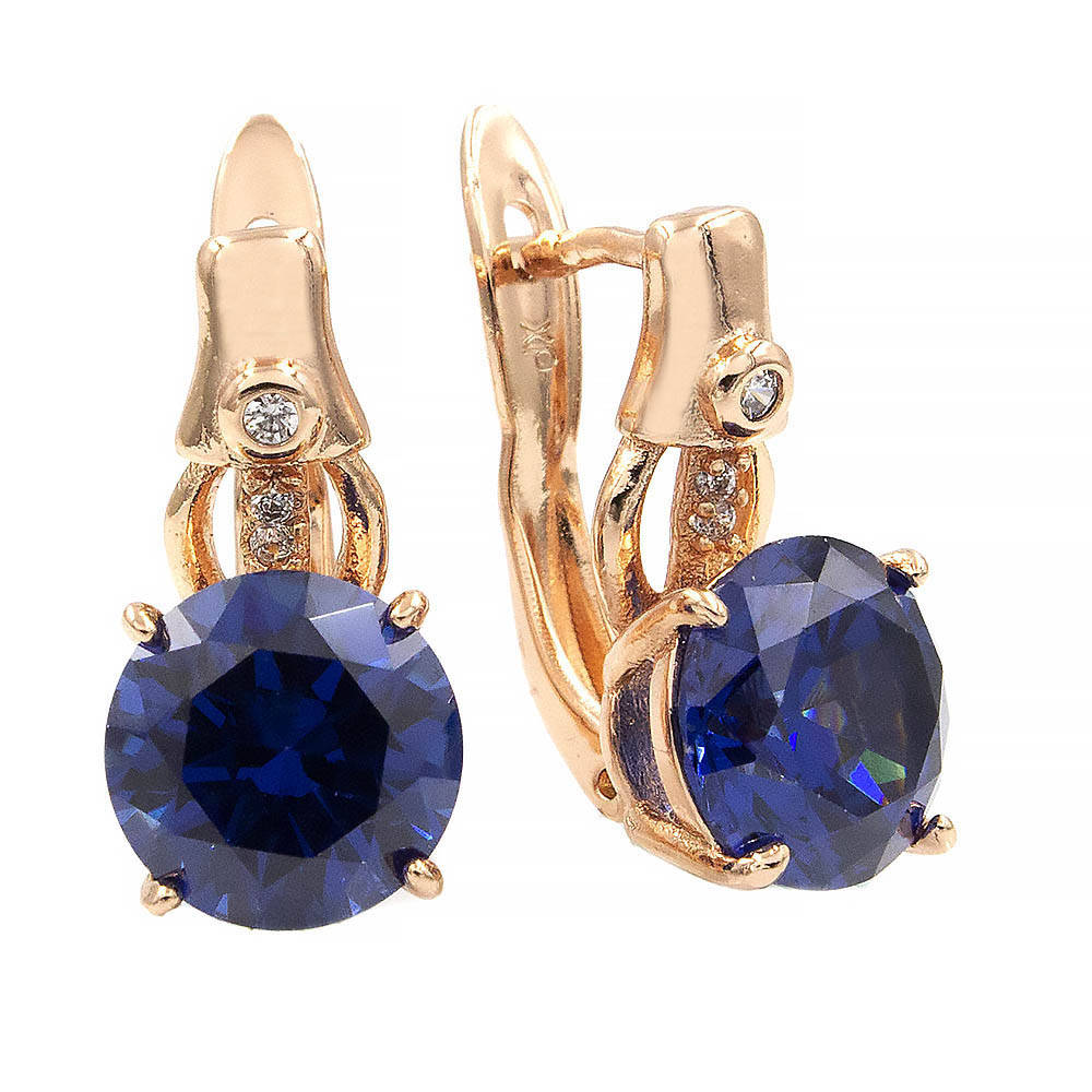 

Серьги 1,6 см синий (Медицинское золото)