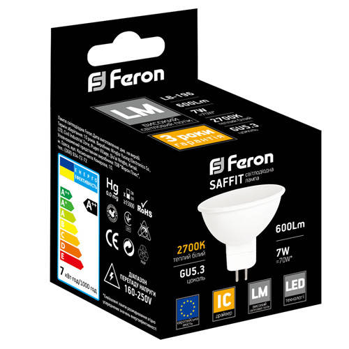 

Светодиодная лампа Feron LB-196 MR-16 7W 4000K