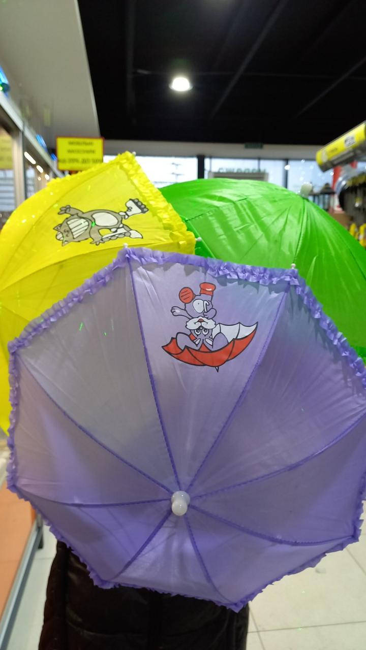 

Парасолька тростина дитяча з кружевом d30см