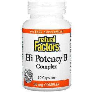 

Natural Factors, высокоэффективный комплекс витаминов группы B, 90 капсул