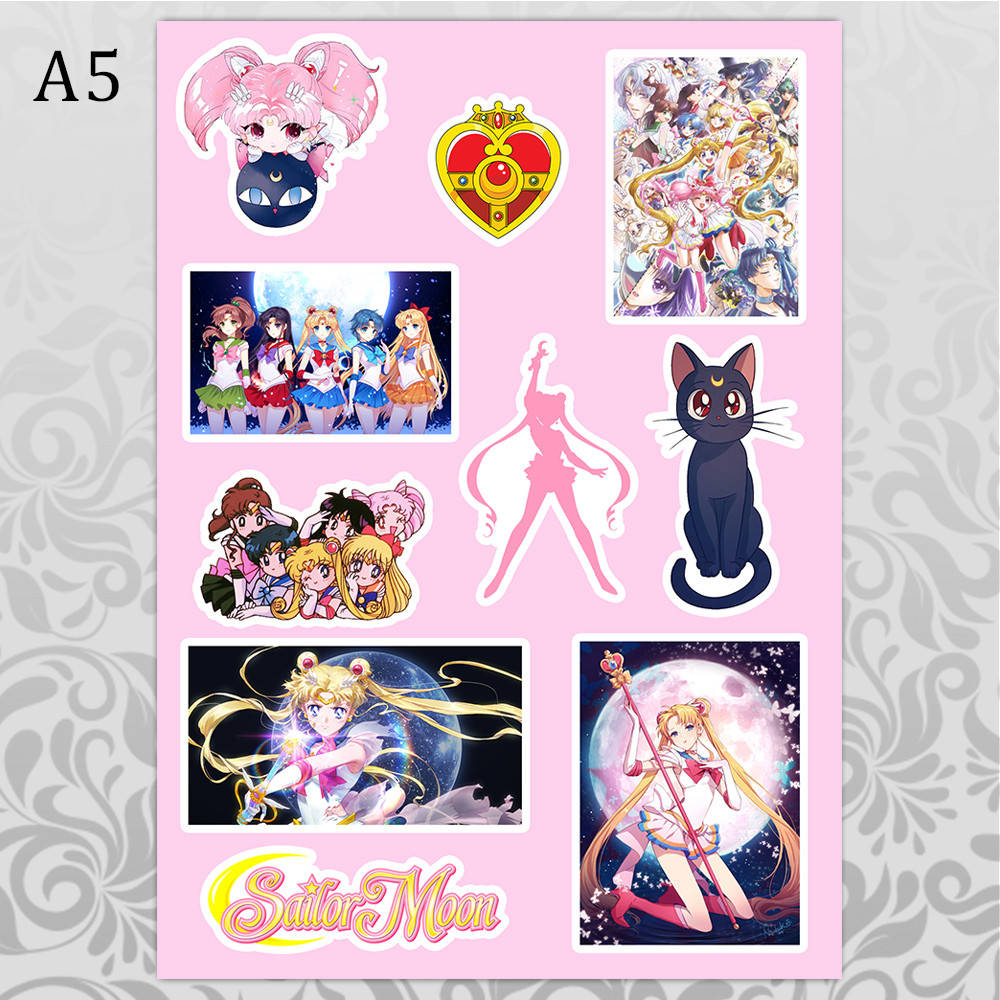 

Стикеры Аниме Sailor Moon без порезки 03, Разные цвета