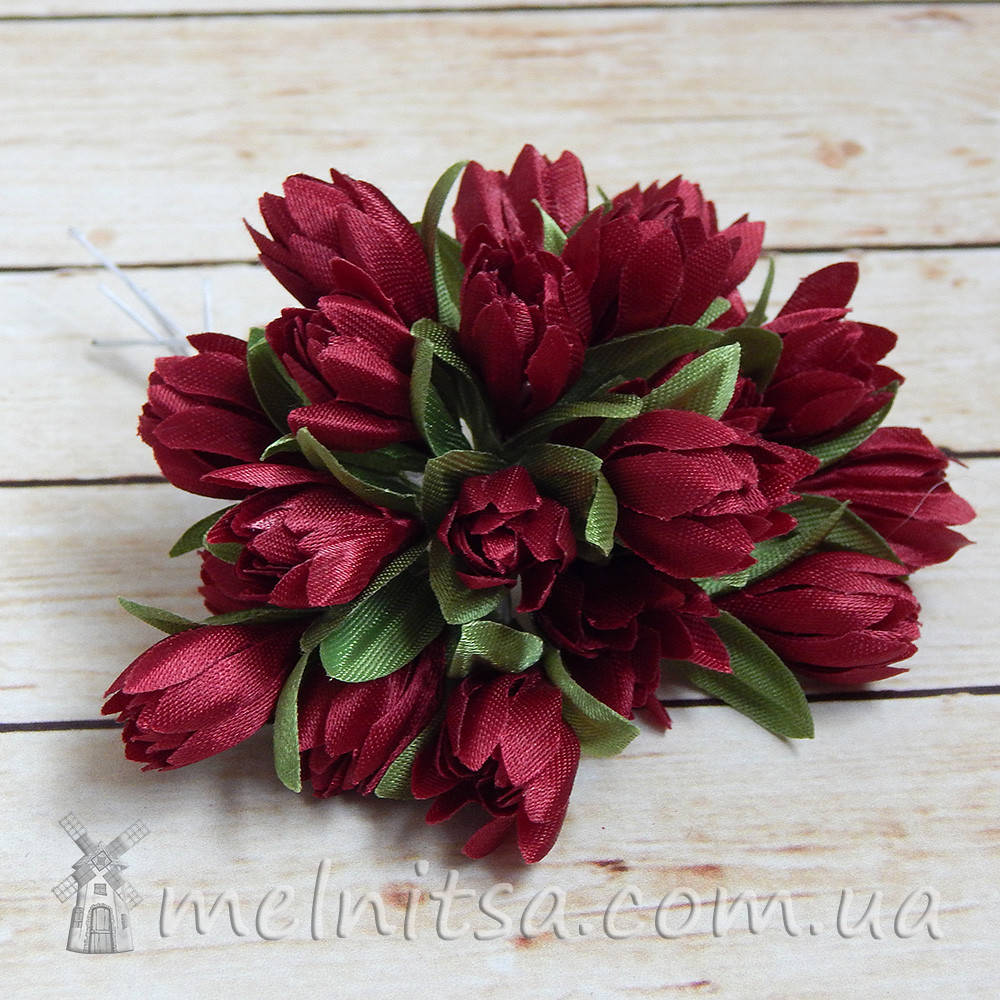 

Букет подснежников, 2 см, бордовый (10 шт)