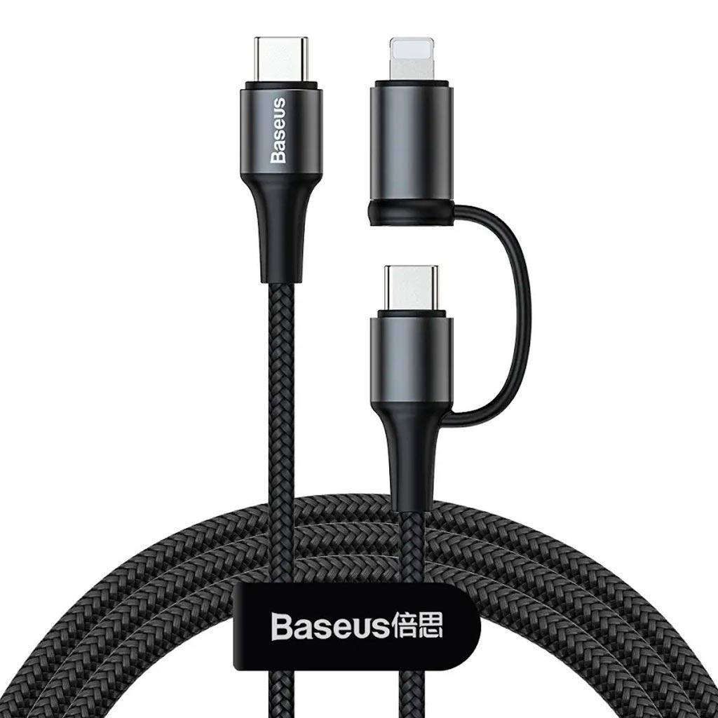 

Кабель Baseus Twins 2 in 1 Cable (CATLYW-H01), Type-C to Type-C 60W, Type-C to Lighting 20W, 1m, Black