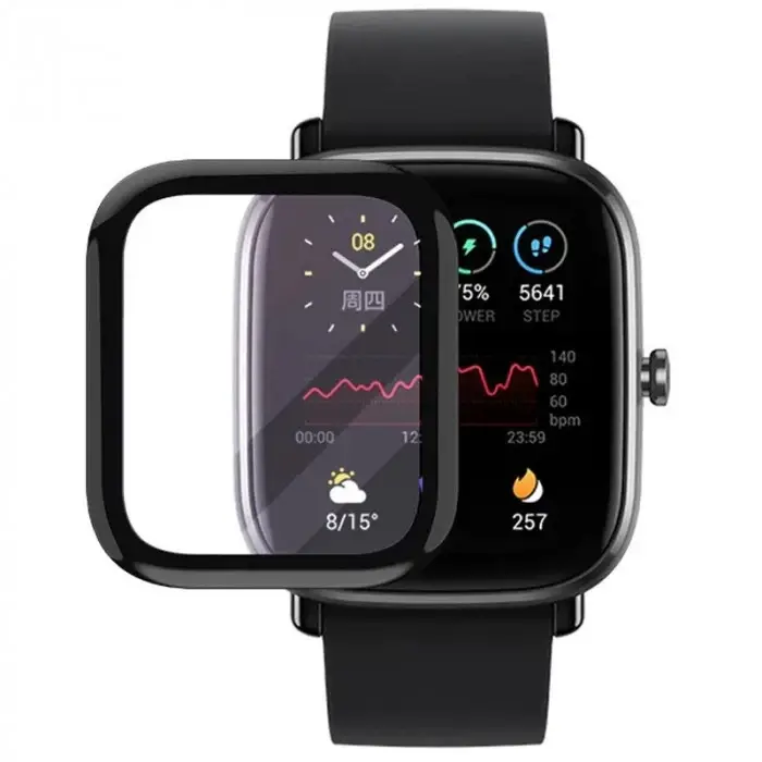 

Стекло защитное для Xiaomi Amazfit GTS 2 mini PET + PmmA- черный