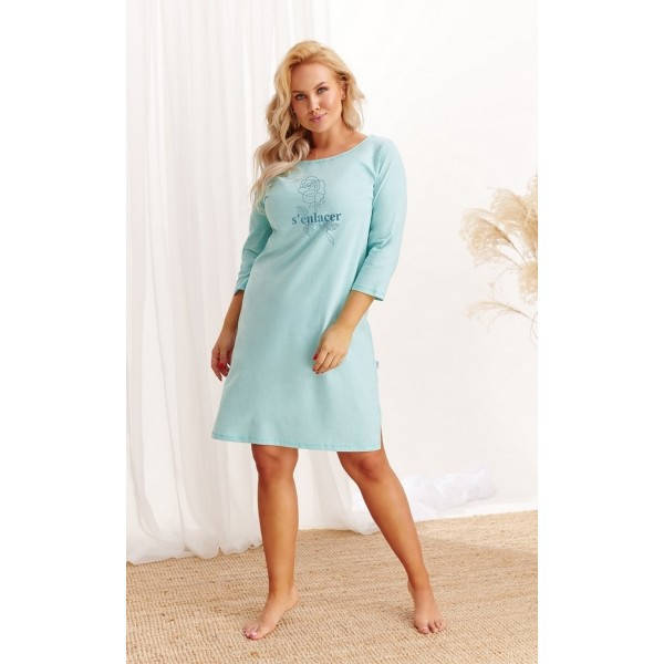 

Ночная сорочка TARO 2461 JULA AW20, размер 6XL, хлопок, Бирюзовый