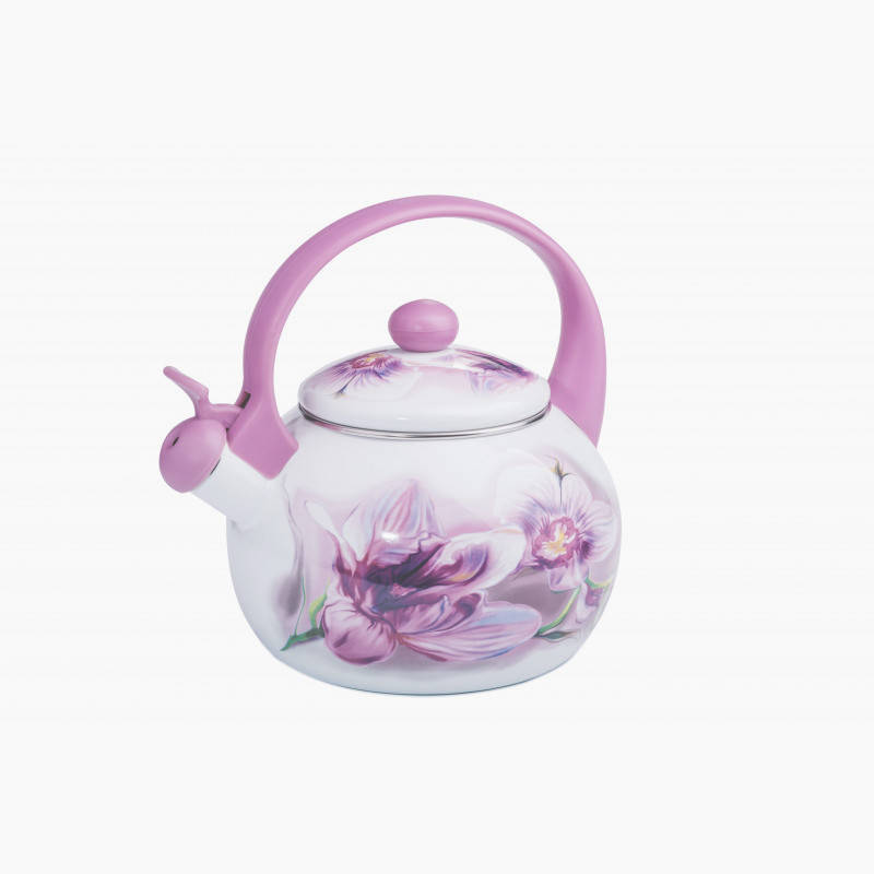 

Чайник эмалированный со свистком 2,2 л Pink Handle Орхидея Zauberg FT7-5-L
