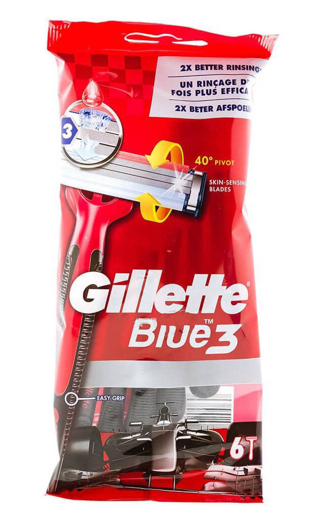 

Одноразовые станки для бритья мужские Gillette Blue 3 6 шт, Синий