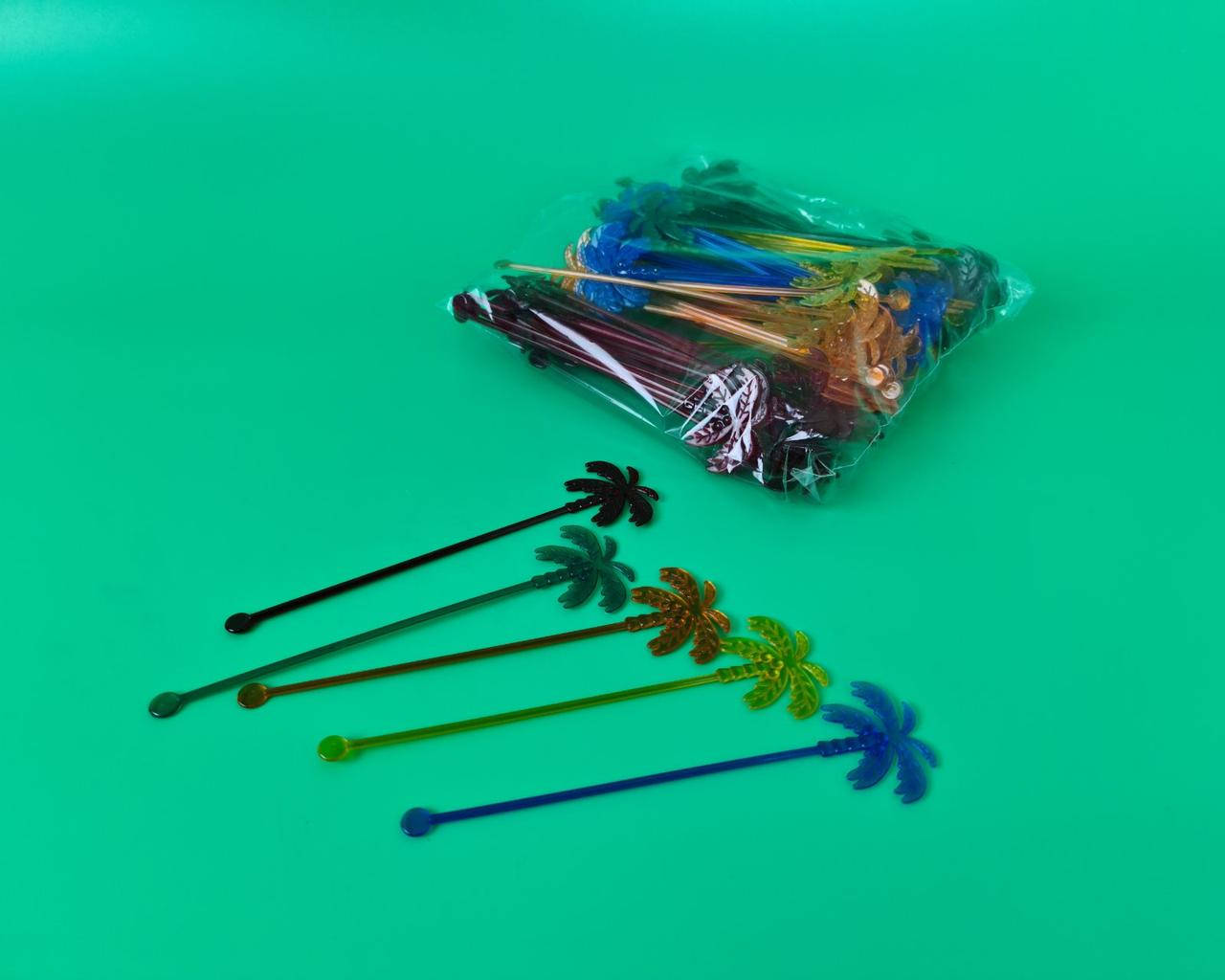 

Мешалка для Напитка Коктейля"Пальма"18.5см(100шт)(1 пач)Декоративная Пластиковая