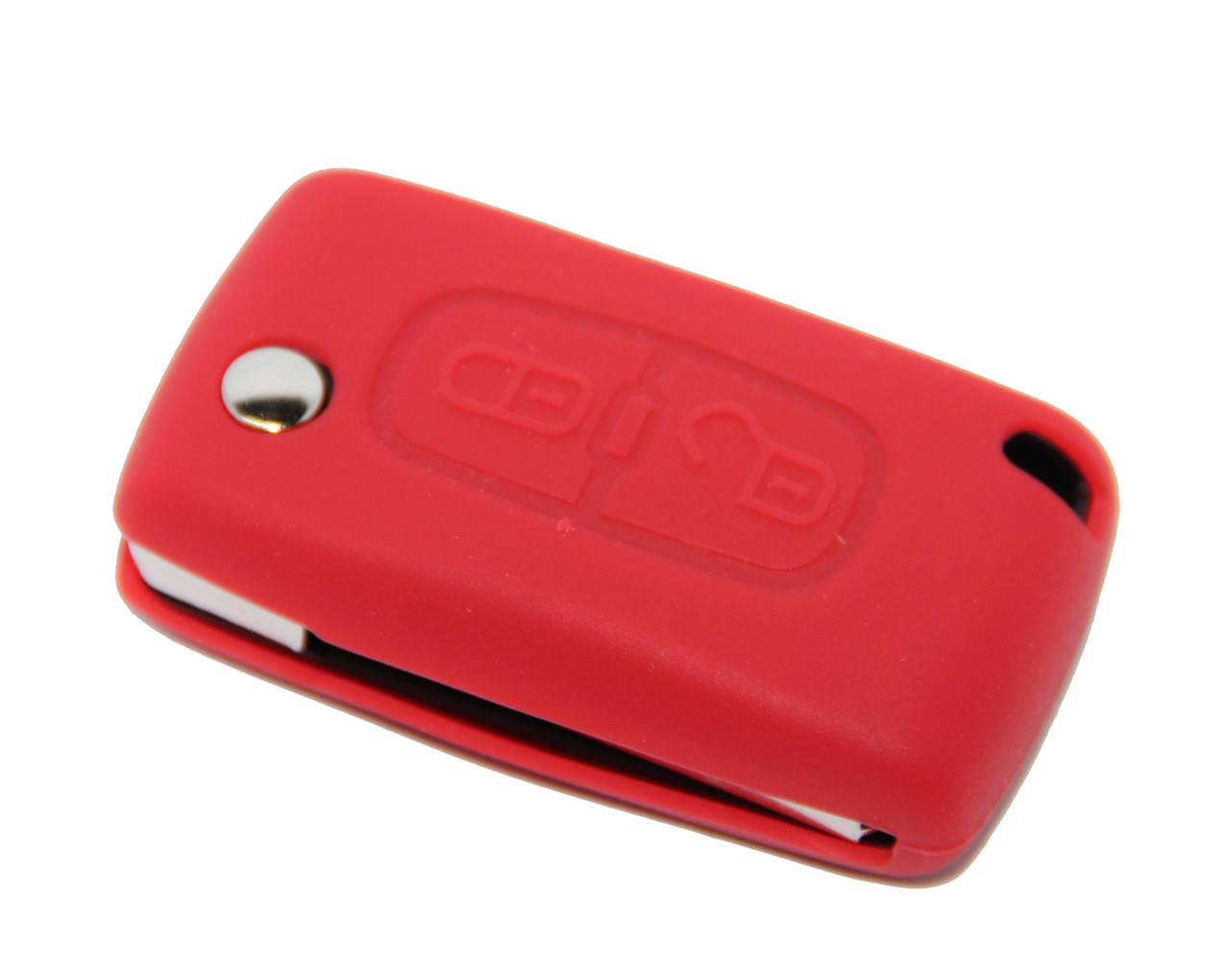 

Чехол (силиконовый) для выкидного ключа Citroen 2 кнопки (красный)