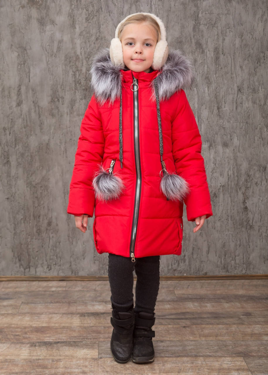 

Зимнее пальто "Алиса" красное 146 рост, Красный