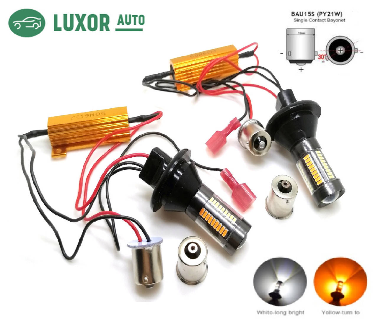 

LED ДХО + повороти DRL 68SMD, дневние ходовие огни + поворот 2в1 CANBUS(нет ошибок) 1156 150° BAU15S PY21W 12V