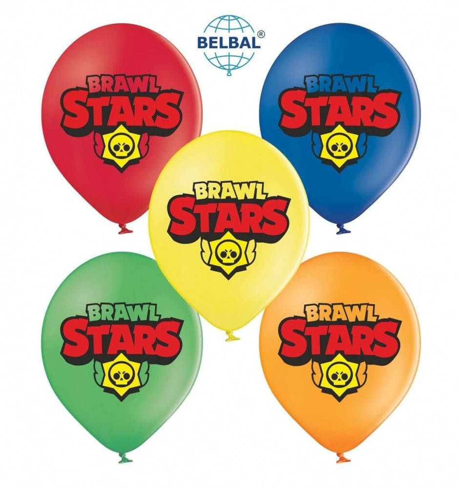 

Набор латексных воздушных шаров Belbal с рисунком Бравл Старс, микс 12" (30 см), 5 шт, Разные цвета