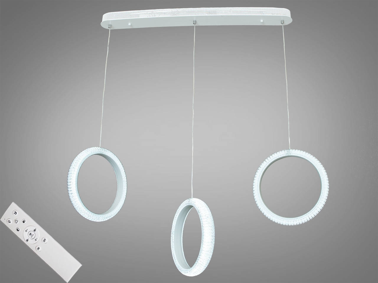 

Светодиодный подвес на 3 кольа цвет белый 55W Диаша&MD77018/3WH dimmer