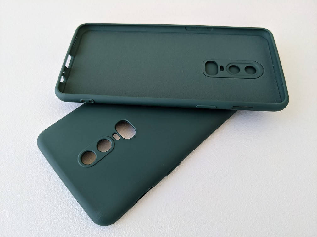 

Силиконовый чехол для OnePlus 6 Темно-зеленый микрофибра soft touch