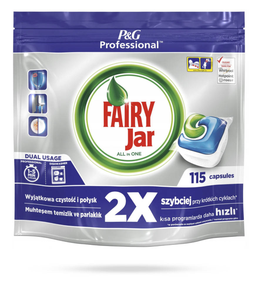 

Капсулы для посудомоечной машины Fairy Jar All in One 115 шт