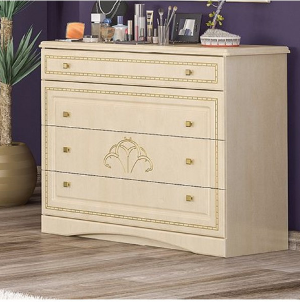 

Комод в спальню з МДФ Мілано береза Тундра Мебель Сервіс