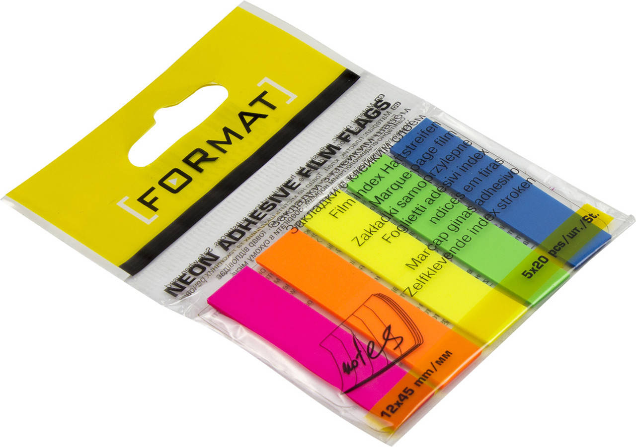 

Стікери-закладки "Economix Light" 12х45 5неон. кольорів,100шт №E27945(20)