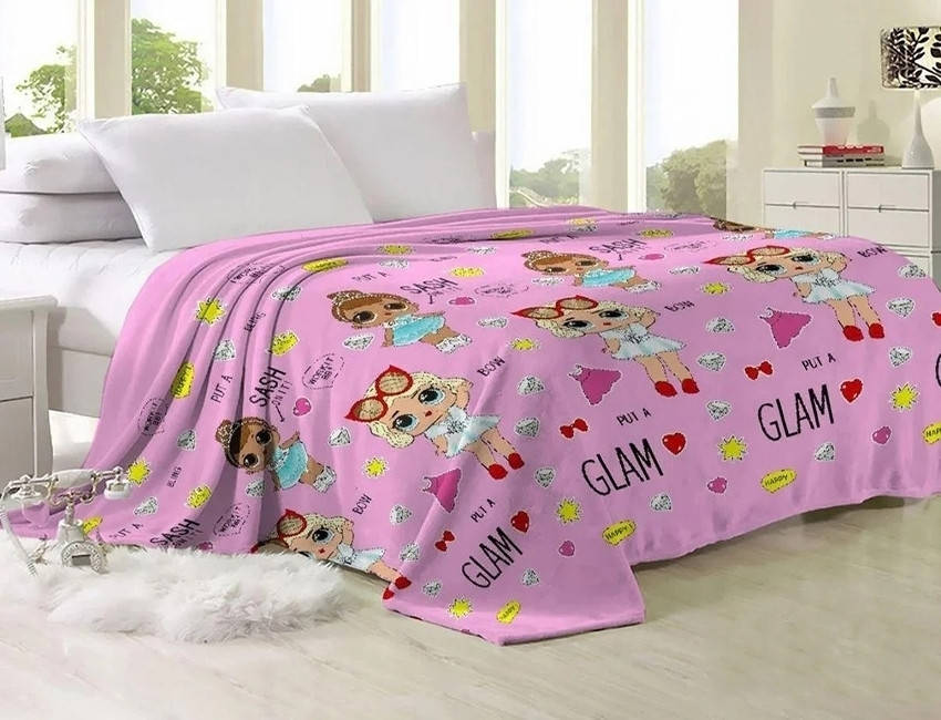 

Плед покрывало для детской кровати Куклы LOL GLAM 160х212см