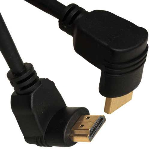 

Шнур HDMI (шт.угловой- шт.угловой) Vers.-1,4, диам.-6мм, gold, 1м, чёрный