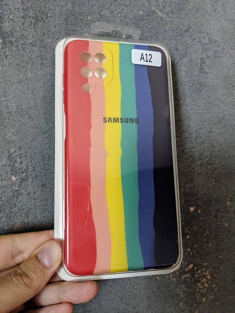 

Силиконовый чехол для Samsung Galaxy A12 Радуга, Разные цвета