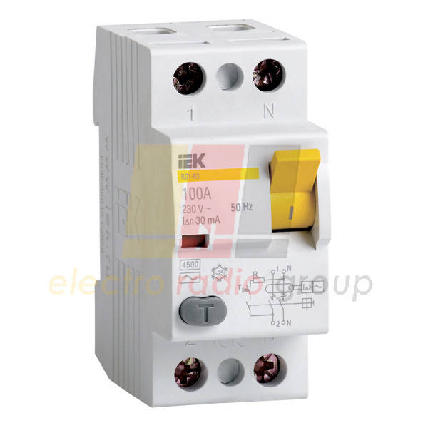 

Пристрій захистного відключення ВД1-63 2п 16А 30мА IEK