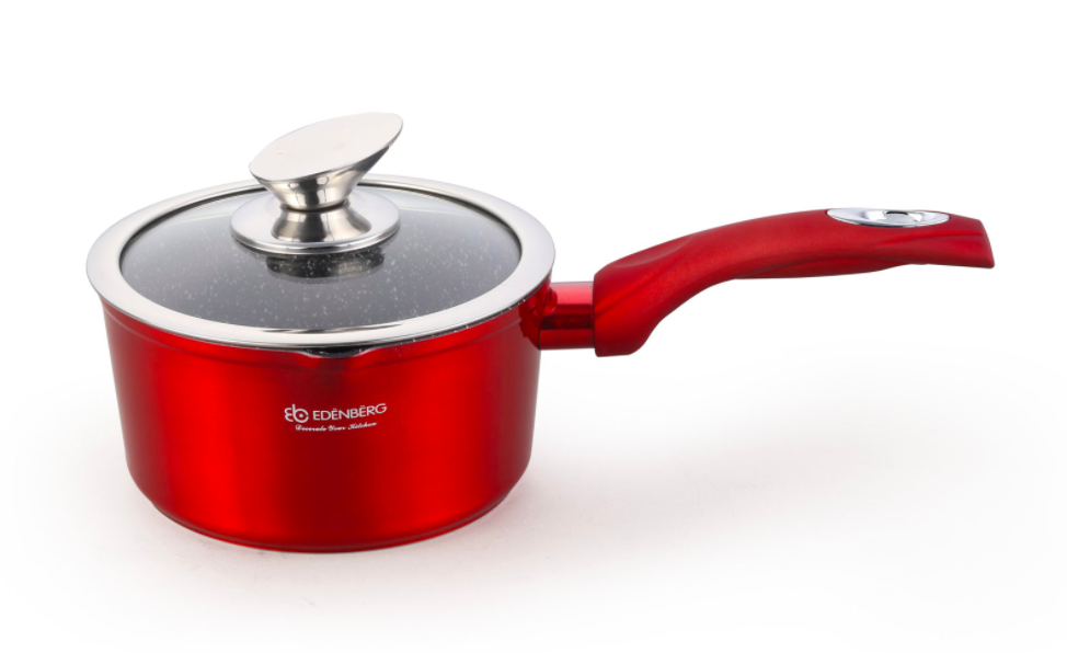 

Ковш 1.5л с крышкой мраморное покрытие Edenberg EB-7407, Красный