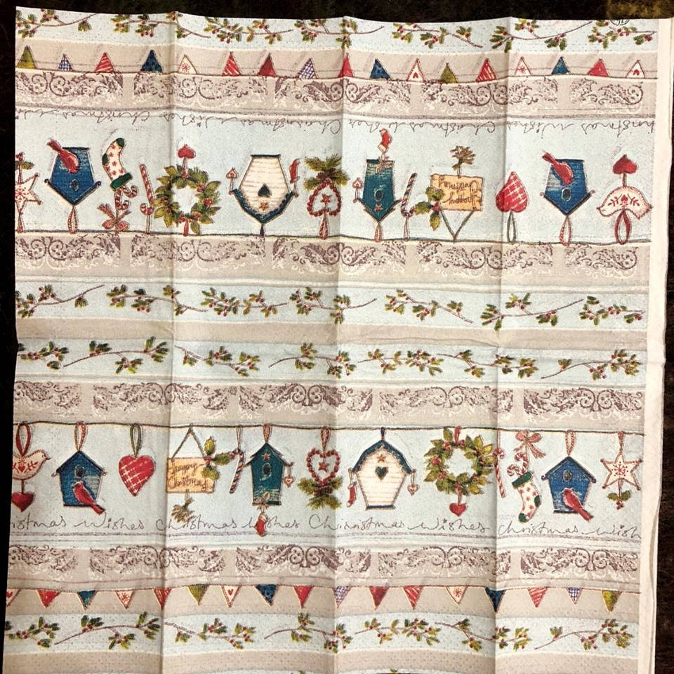 

№ 275 Новогодняя салфетка для декупажа или сервировки стола. 21х21