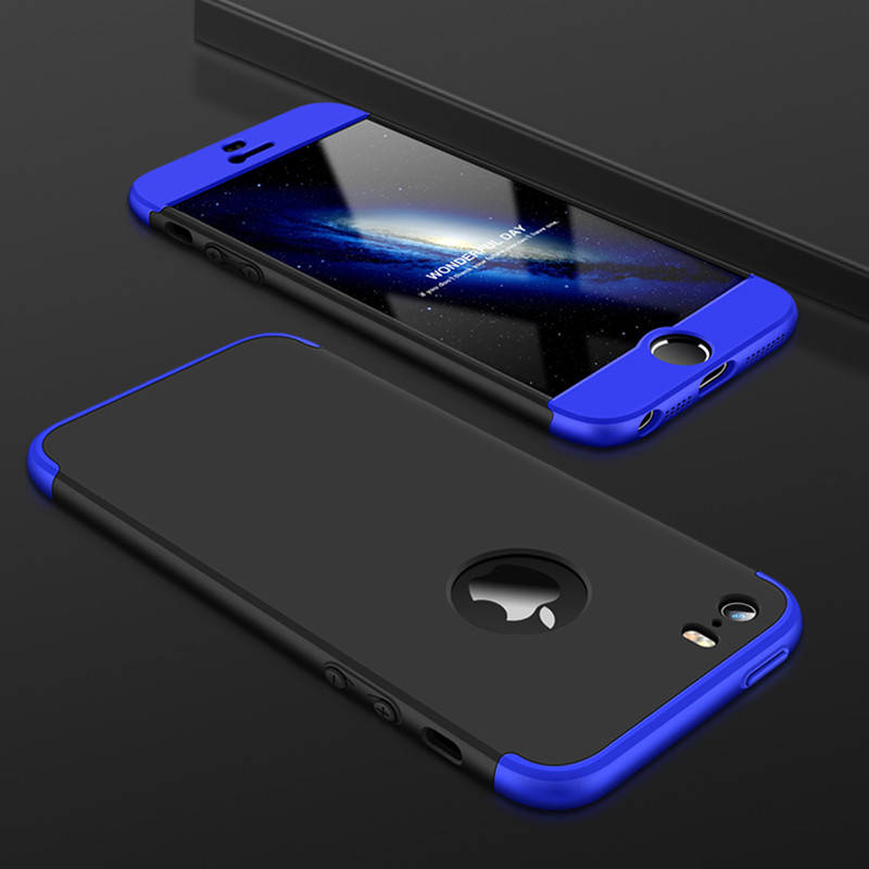 

Чехол GKK 360 для Iphone 7 / Iphone 8 Бампер оригинальный с вырезом black+blue