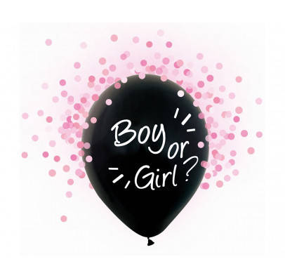 

Набор воздушных шариков Girl or Boy с конфетти 4шт/уп 12022, Черный
