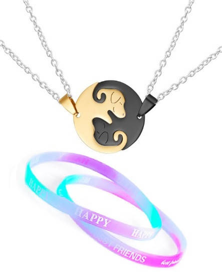 

Парные кулоны для друзей Щенки инь янь - best friends Puppies Gold&Black (Силиконовые браслеты в Подарок)