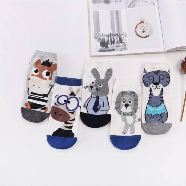 

Набор коротких женских носков с принтом животных 5 шт. 35-40