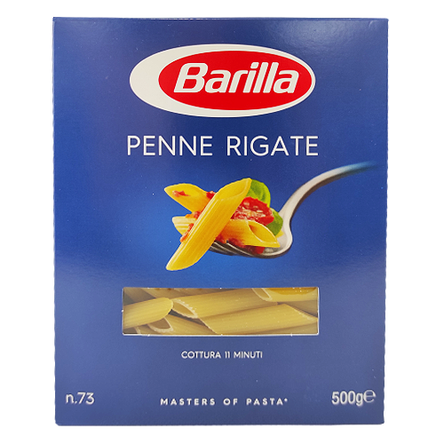 

Макарони Барілла №73 Пене рігате Barilla Penne rigate 500g 30шт/ящ (Код : 00-00003567)