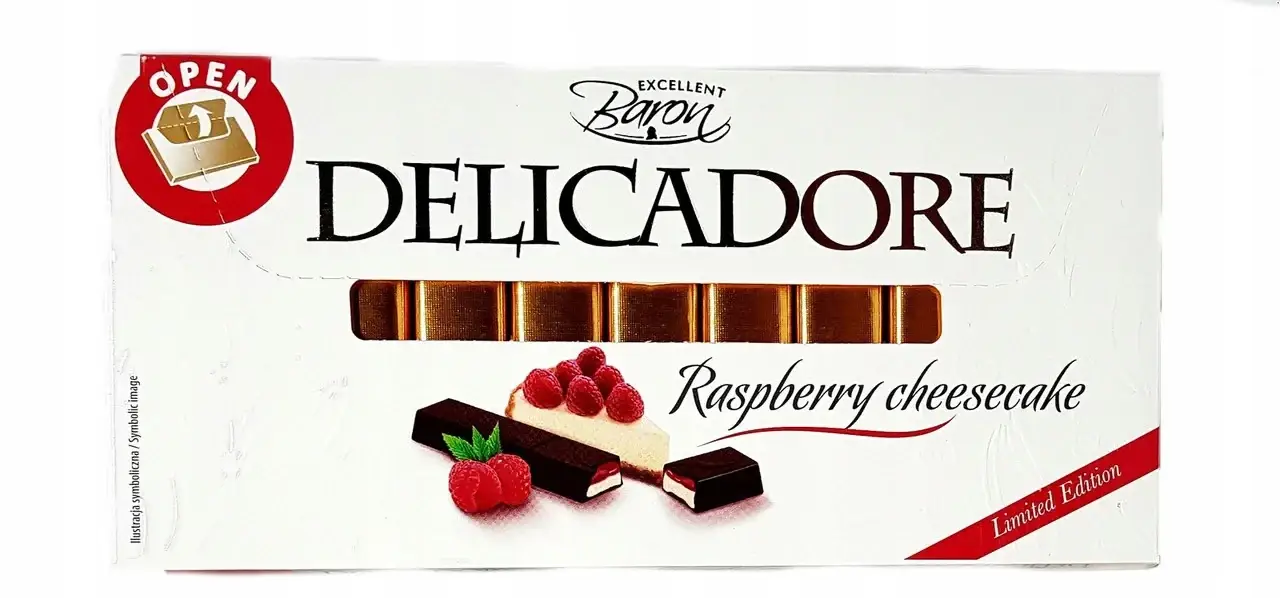 

Шоколад молочный Delikador (Деликадор) малиновый чизкейк Baron Польша 200г