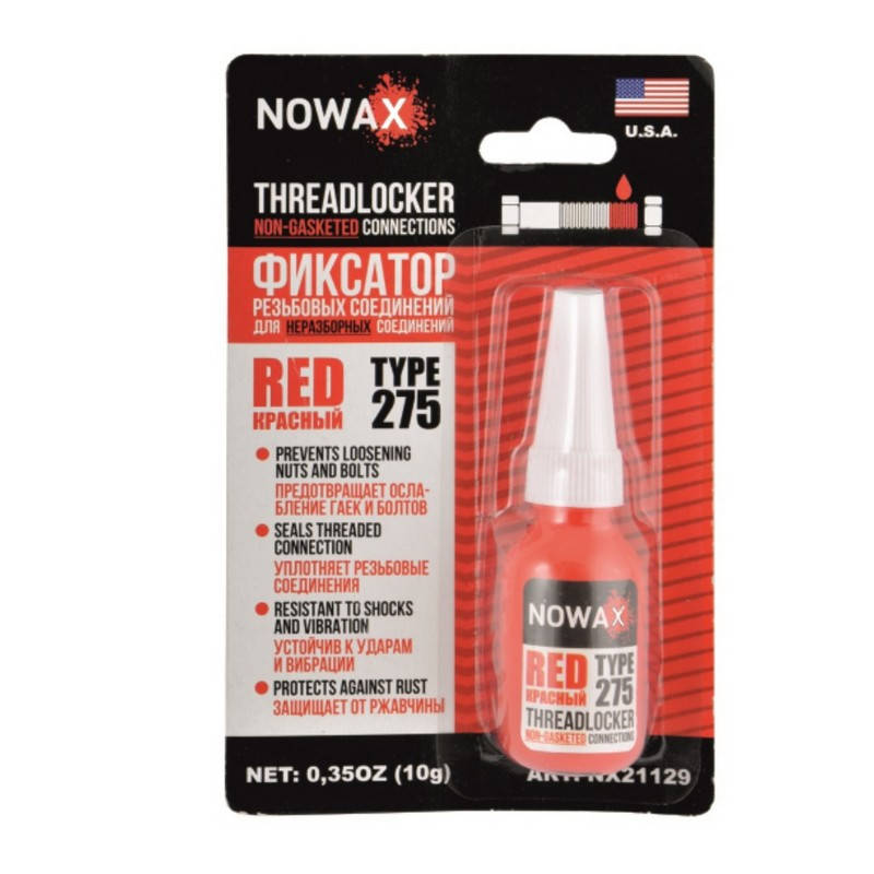 

Красный фиксатор резьбы NOWAX Threadlocker Red