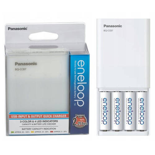 

Зарядное устройство и повербанк Panasonic Eneloop BQ-CC87 + 4 аккумулятора AA Panasonic Eneloop 1900mah