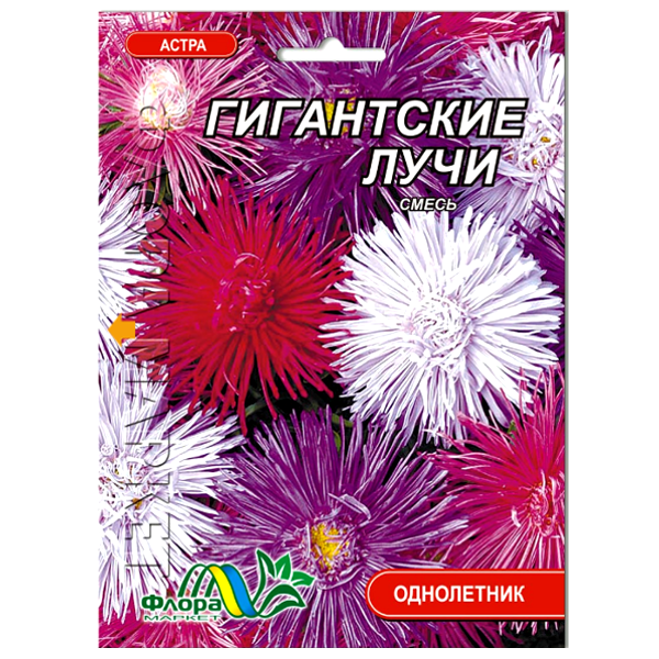 

Астра Гигантские лучи игольчатая смесь семена большой пакет