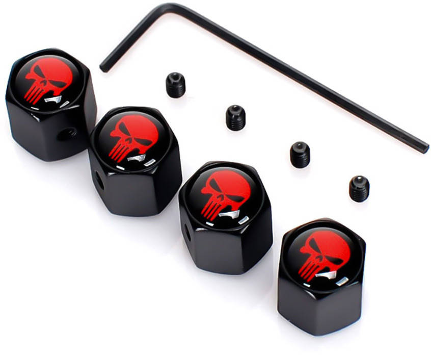 

Колпачки на Ниппель с ключом Skull Black-Red (4 шт)