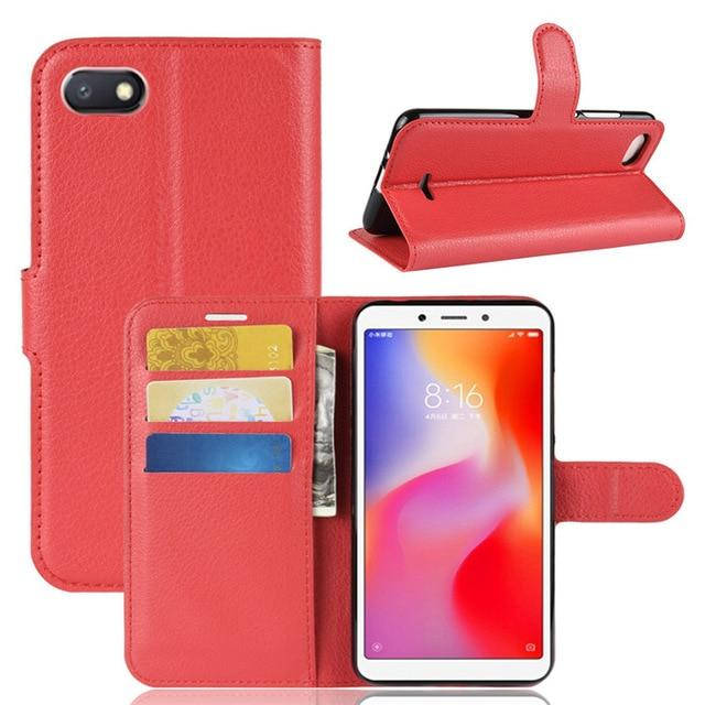 

Чехол IETP для Xiaomi Redmi 6A книжка кожа PU красный