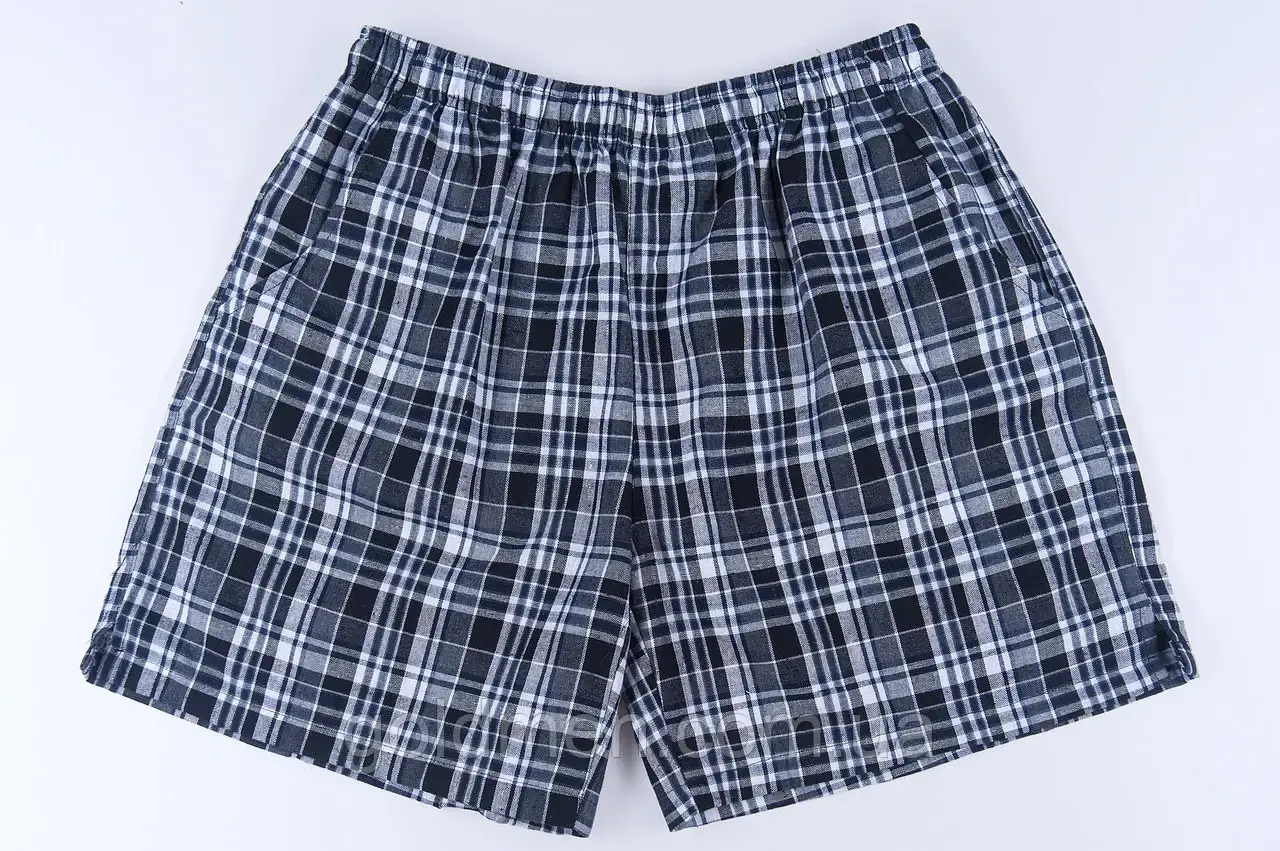 

Шорты мужские ЛЕН клетка, Серый