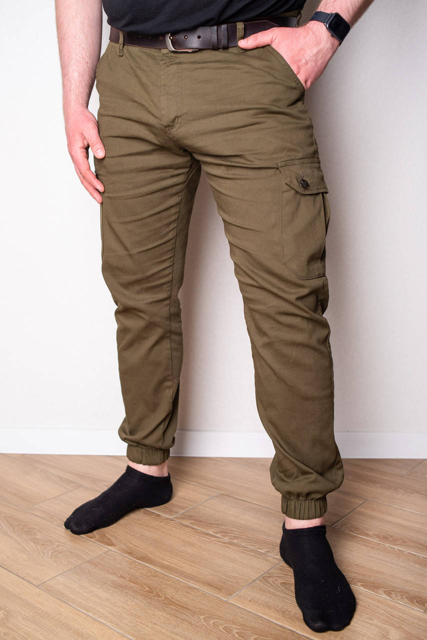 

Мужские штаны джоггеры Big Gastino олива Турция 29-36р, Оливковый