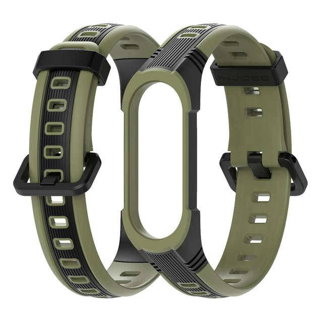

Ремешок для фитнес-браслета Xiaomi Mi Band 5 и 6 Sport 2 Black with khaki