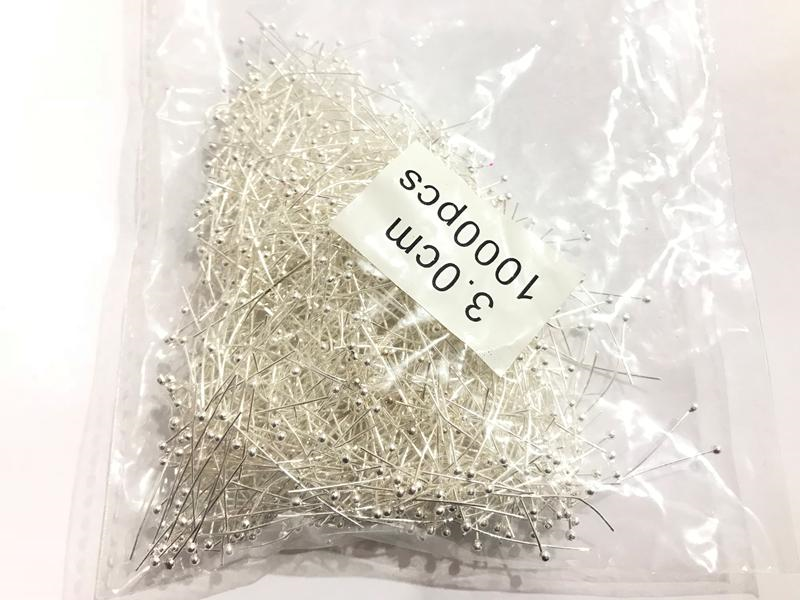 

Пины 3см 1000шт цвет светлое серебро