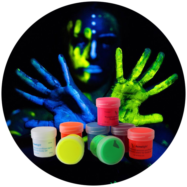 

Светящаяся краска для тела Acmelight Аквагрим box 8 color 160мл