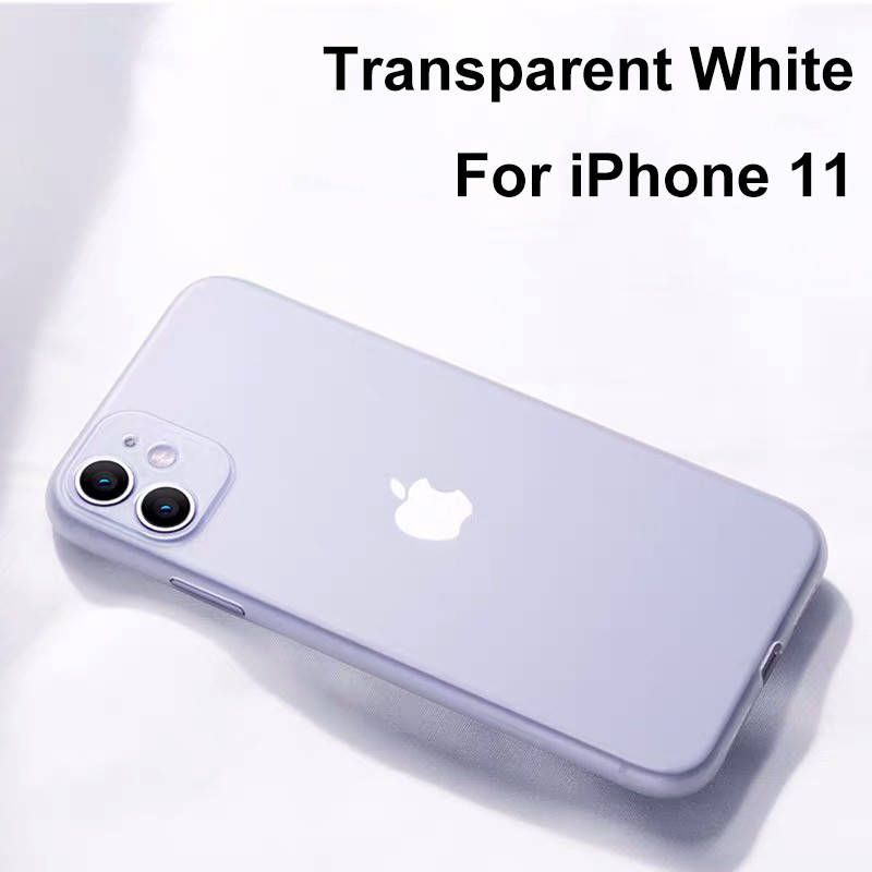 

Тонкий матовый чехол для iPhone 11 ультратонкий пластиковый, Белый